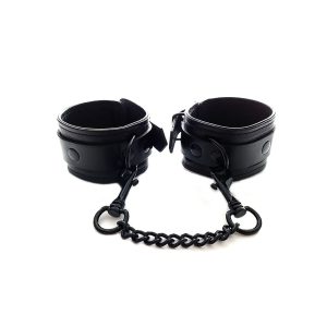 Rouge Garments Plain Black Ankles Cuffs BondageBox UK