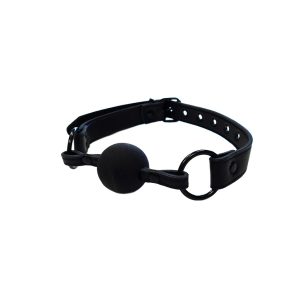Rouge Garments Plain Black Collar and Gag BondageBox UK