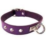 Rouge Garments Purple Studded O Ring Studded Collar BondageBox UK