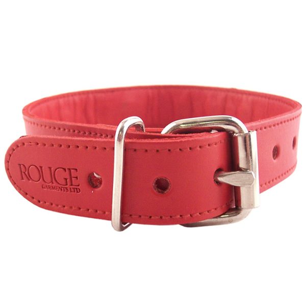 Rouge Garments Red Studded O Ring Studded Collar BondageBox UK