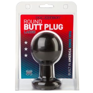 Round Large Black Butt Plug BondageBox UK