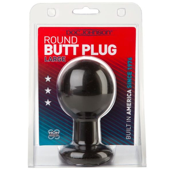 Round Large Black Butt Plug BondageBox UK