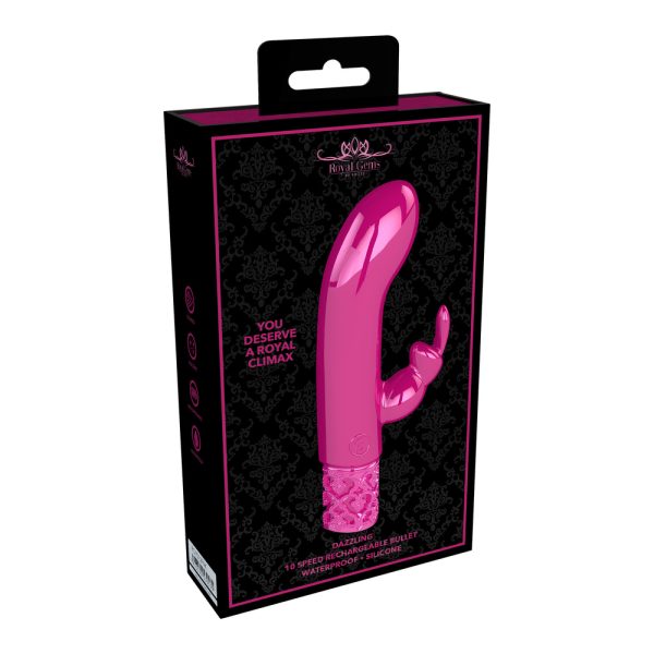 Royal Gems Dazzling Rechargeable Rabbit Bullet Pink BondageBox UK
