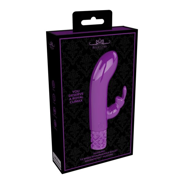 Royal Gems Dazzling Rechargeable Rabbit Bullet Purple BondageBox UK