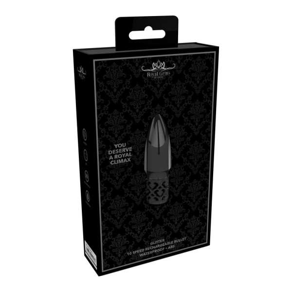 Royal Gems Glitter Rechargeable Bullet Gun Metal BondageBox UK