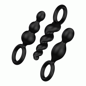 Satisfyer Booty Call Set Of 3 Black Anal Plugs BondageBox UK
