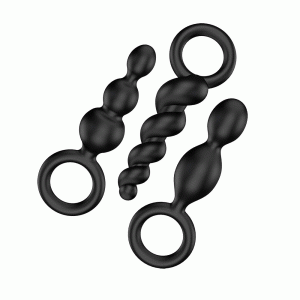 Satisfyer Booty Call Set Of 3 Black Anal Plugs BondageBox UK