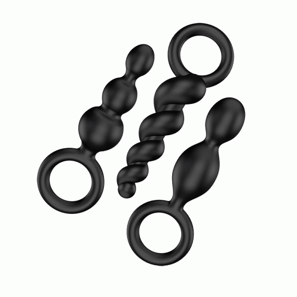 Satisfyer Booty Call Set Of 3 Black Anal Plugs BondageBox UK