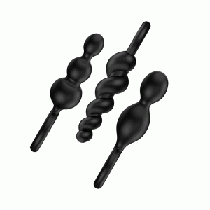 Satisfyer Booty Call Set Of 3 Black Anal Plugs BondageBox UK