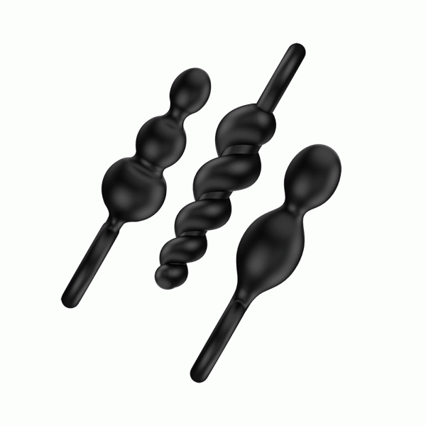 Satisfyer Booty Call Set Of 3 Black Anal Plugs BondageBox UK