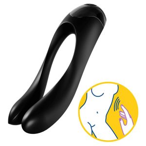 Satisfyer Candy Cane Finger Vibrator Black BondageBox UK