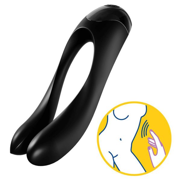 Satisfyer Candy Cane Finger Vibrator Black BondageBox UK