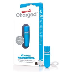 Screaming O Charged Vooom Rechargeable Bullet Blue BondageBox UK