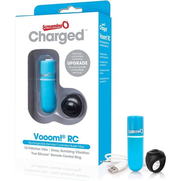 Screaming O Charged Vooom Remote Control Bullet Blue BondageBox UK