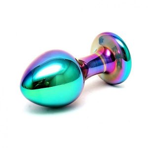 Sensual Multi Coloured Glass Melany Anal Dildo BondageBox UK