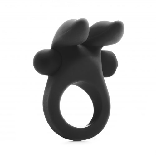 Shots Rabbit Vibrating Cock Ring Black BondageBox UK