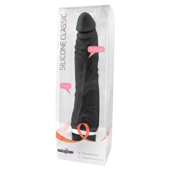 Silicone Classic Vibe Slim Black BondageBox UK