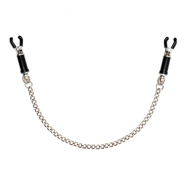 Silver_Nipple_Clamps_With_Chain_BondageBox_x2 Silver Nipple Clamps With Chain BondageBox UK