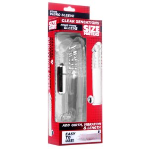 Size Matters Clear Vibrating Penis Sleeve BondageBox UK