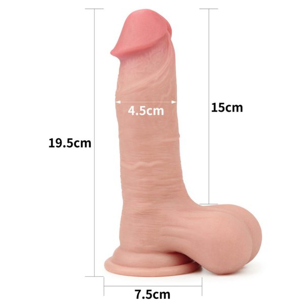 Sliding Skin Dual Layer Dildo 7.8 Inches BondageBox UK