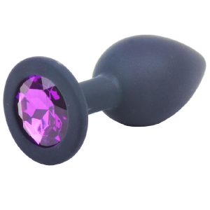 Small Black Jewelled Silicone Butt Plug BondageBox UK