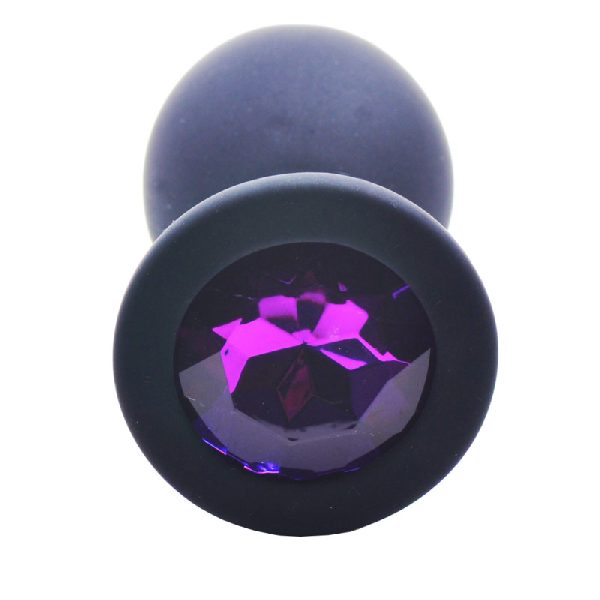 Small Black Jewelled Silicone Butt Plug BondageBox UK