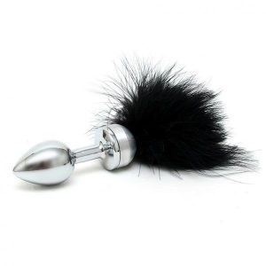 Small Butt Plug With Black Feathers BondageBox UK