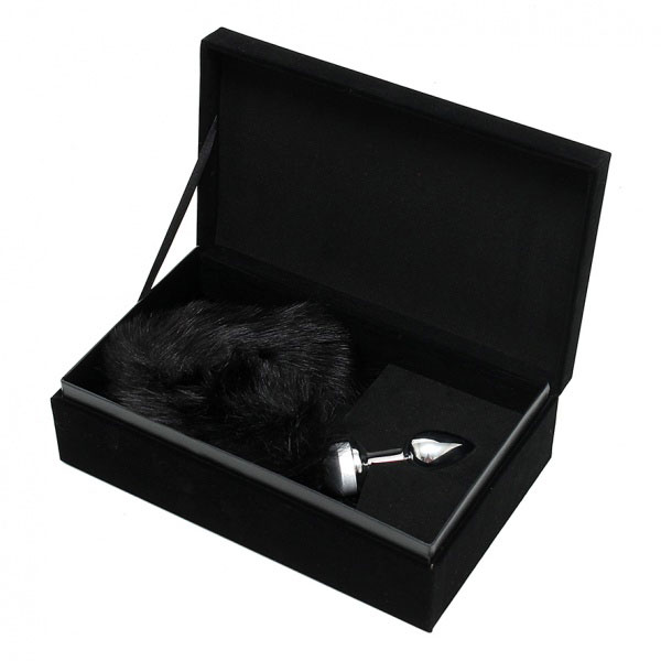 Small Butt Plug With Black Tail BondageBox UK