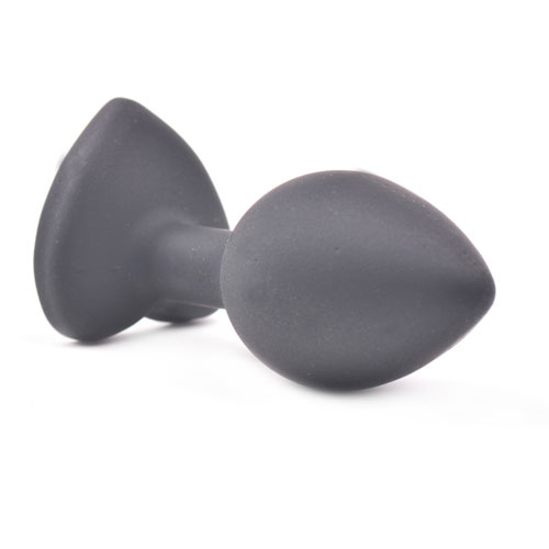 Small Heart Shaped Diamond Base Black Butt Plug BondageBox UK