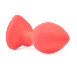 Small Heart Shaped Diamond Base Red Butt Plug BondageBox UK