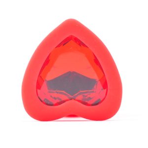 Small Heart Shaped Diamond Base Red Butt Plug BondageBox UK