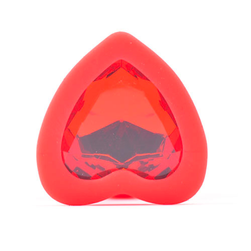 Small Heart Shaped Diamond Base Red Butt Plug BondageBox UK