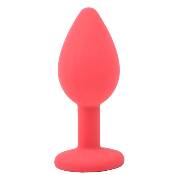 Small Red Jewelled Silicone Butt Plug BondageBox UK