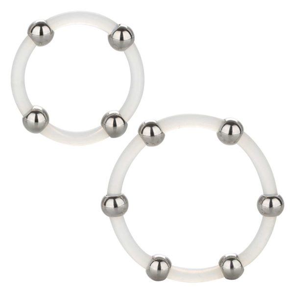 Steel Beaded Silicone Ring Set BondageBox UK