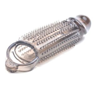 Stretchy Black Penis Sleeve With Pleasure Ridges BondageBox UK