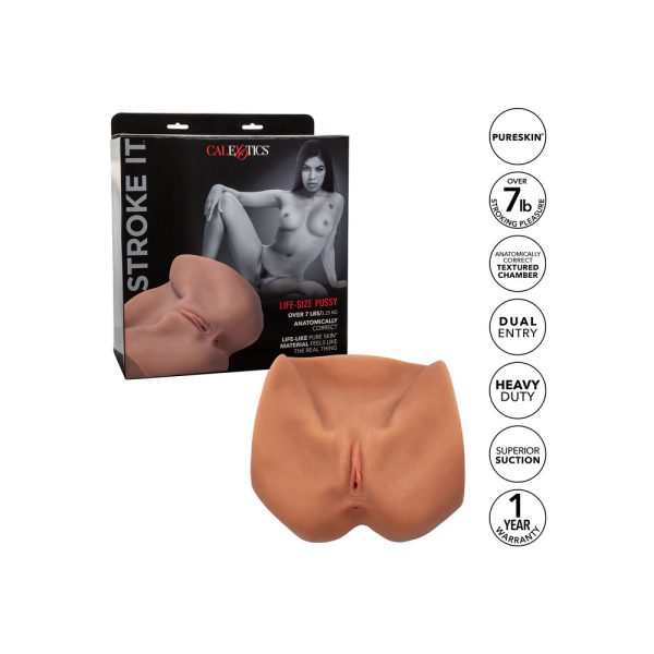 Stroke It Life Size Pussy Flesh Brown BondageBox UK