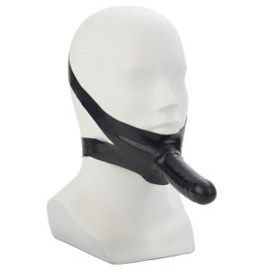 The Accommodator Face Strap On Dildo Black BondageBox UK
