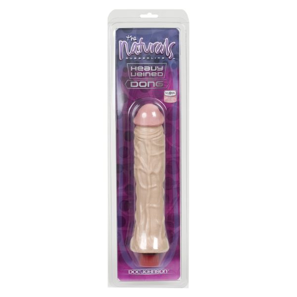 The Naturals Heavy Veined 8 Inch Vibrating Dong Thin BondageBox UK