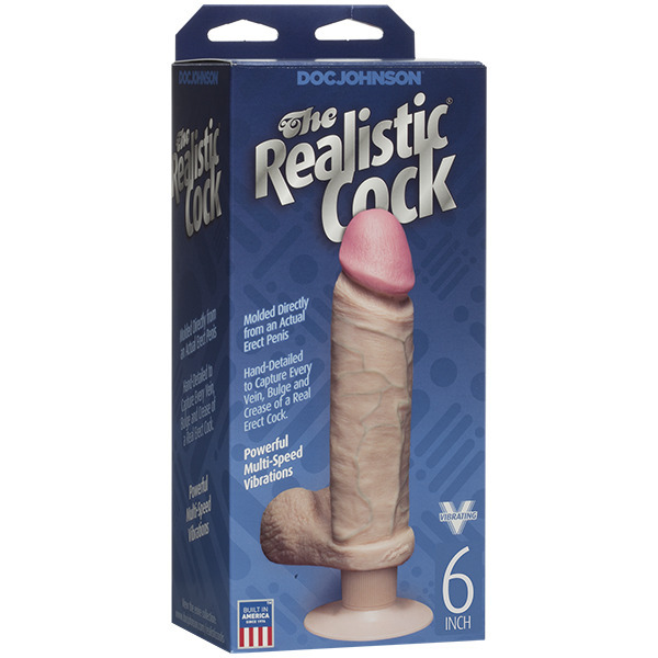 The Realistic Cock 6 Inch Vibrating Dildo Flesh Pink BondageBox UK