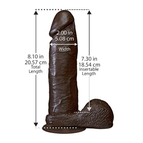 The Realistic Cock 8 Inch Dildo Black BondageBox UK