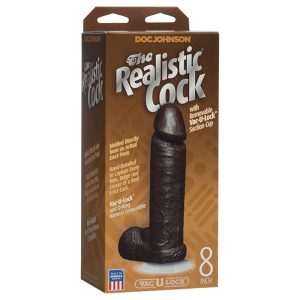 The Realistic Cock 8 Inch Dildo Black BondageBox UK