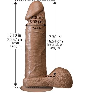The Realistic Cock 8 Inch Dildo Flesh Brown BondageBox UK