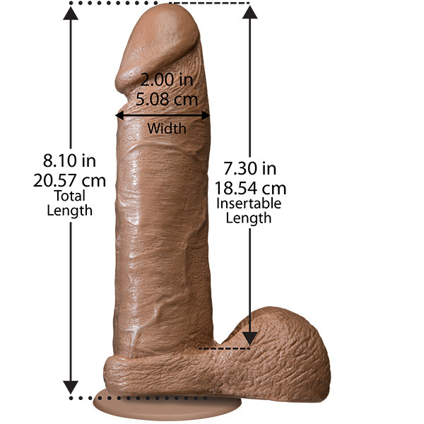 The Realistic Cock 8 Inch Dildo Flesh Brown BondageBox UK