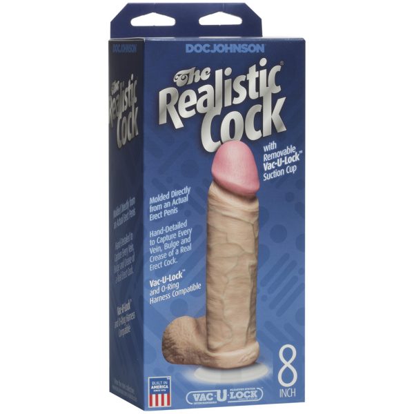 The Realistic Cock 8 Inch Dildo Flesh Pink BondageBox UK