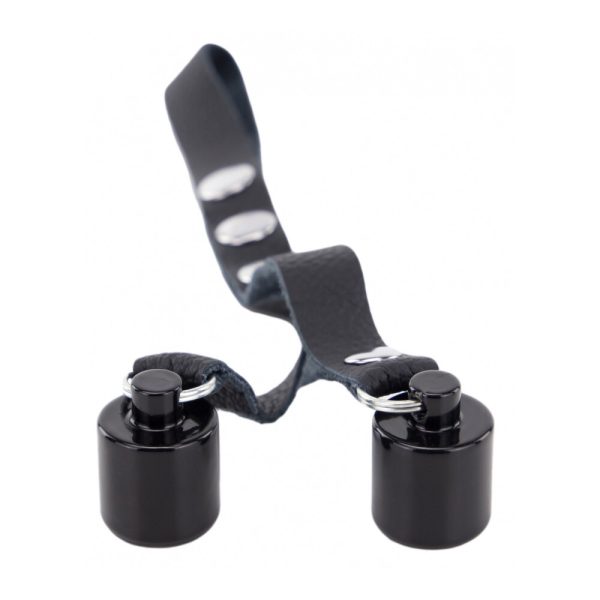 The Red Leather Ball Stretcher With Weights 2 X 50g BondageBox UK