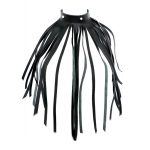 The Red Leather Fringe Necklace Collar BondageBox UK