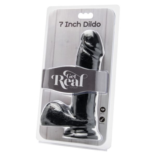 ToyJoy Get Real 7 Inch Dong With Balls Black BondageBox UK