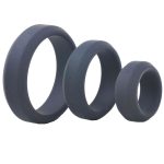 Triple Black Silicone Cock Rings BondageBox UK
