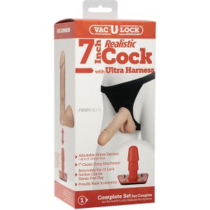 Vac U Lock 7 Inch Realistic Cock With Ultra Harness BondageBox UK