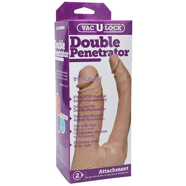 Vac U Lock Double Penetrator Natural Dildo Attachment BondageBox UK
